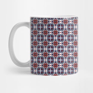 Bright red and blue crystal pattern Mug